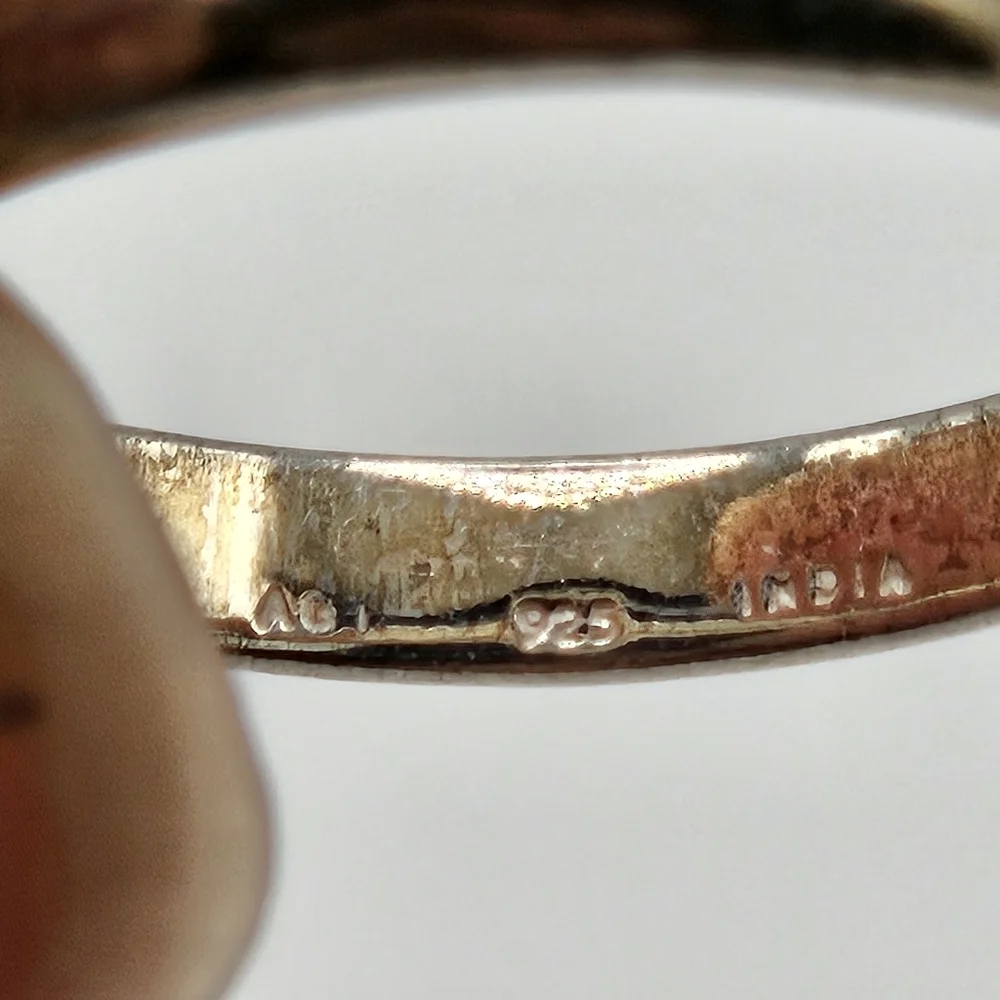 sterling silver simple band style ring size 6.75 signed AG